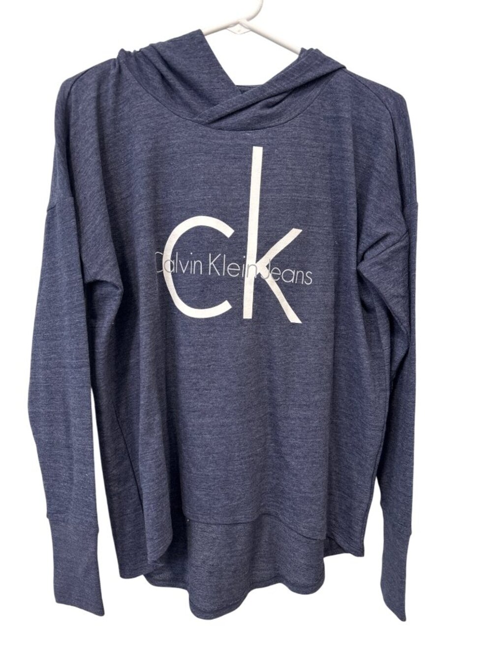 Calvin Klein Hoodie Small Pullover Long Sleeve American Navy Relaxed Lounge NEW